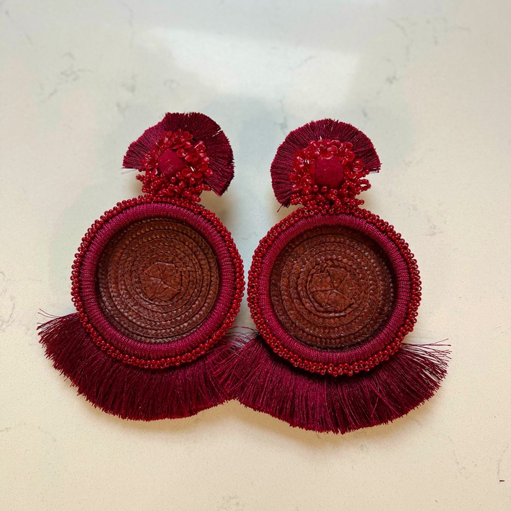Showstopper Burgundy Earrings